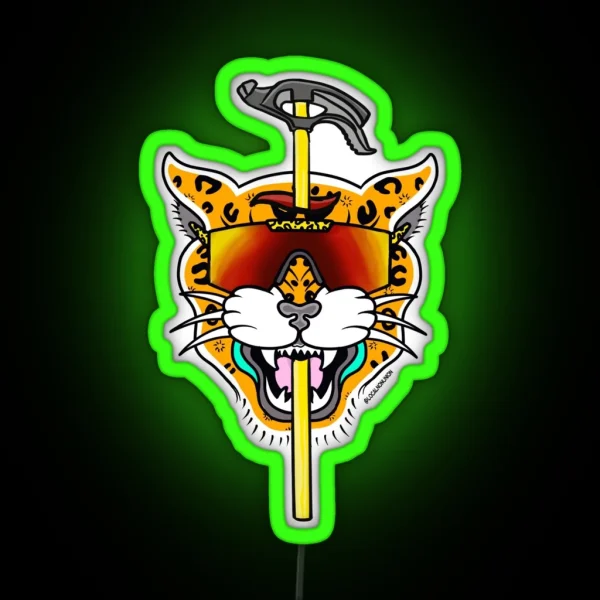 Electrician Leopard With Pipe Bender RGB Neon Sign