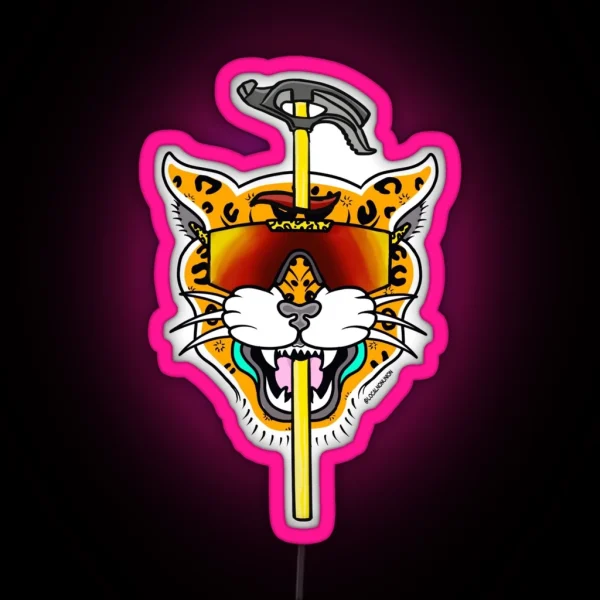 Electrician Leopard With Pipe Bender RGB Neon Sign