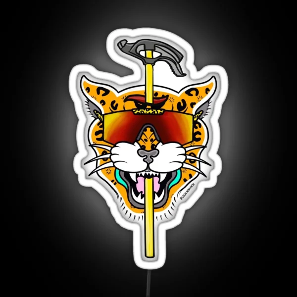Electrician Leopard With Pipe Bender RGB Neon Sign