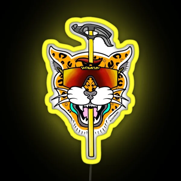 Electrician Leopard With Pipe Bender RGB Neon Sign