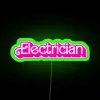 Neon Electrician Sign with Color Changing RGB LED Lighting Display