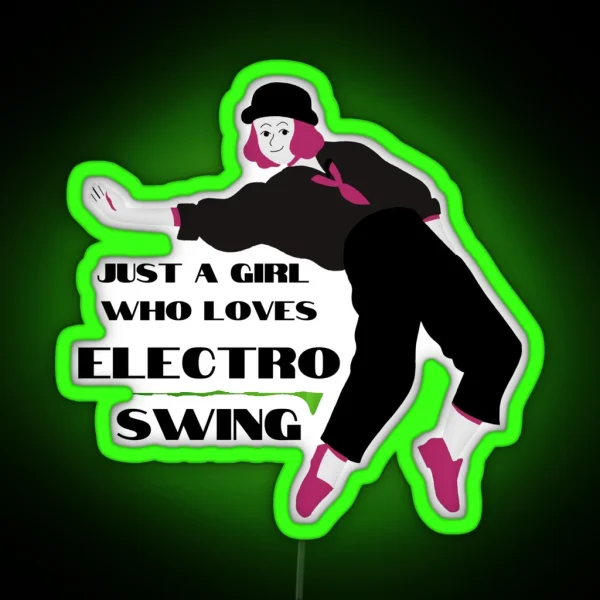 Electro Swing Dance Girl Black RGB Neon Sign