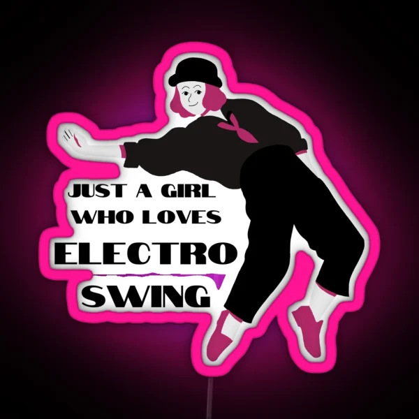 Electro Swing Dance Girl Black RGB Neon Sign