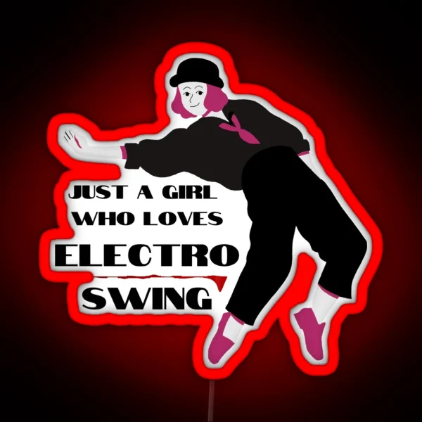 Electro Swing Dance Girl Black RGB Neon Sign