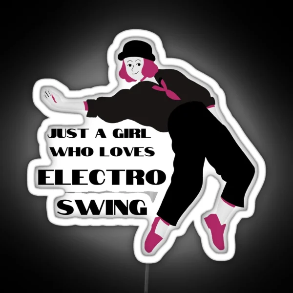 Electro Swing Dance Girl Black RGB Neon Sign