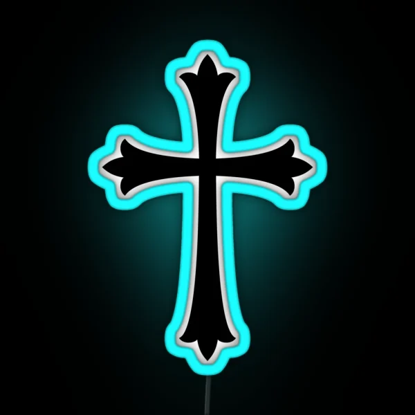 Elegant Cross RGB Neon Sign