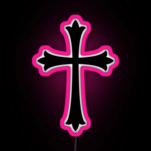 Elegant Cross RGB Neon Sign
