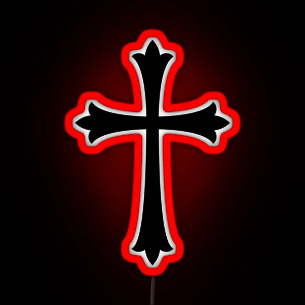 Elegant Cross RGB Neon Sign