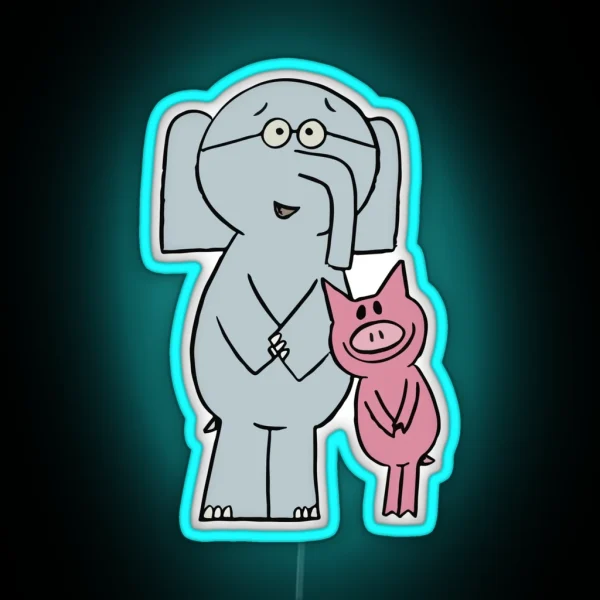 Elephant And Piggie RGB Neon Sign