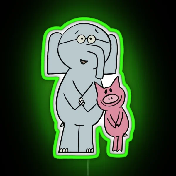 Elephant And Piggie RGB Neon Sign