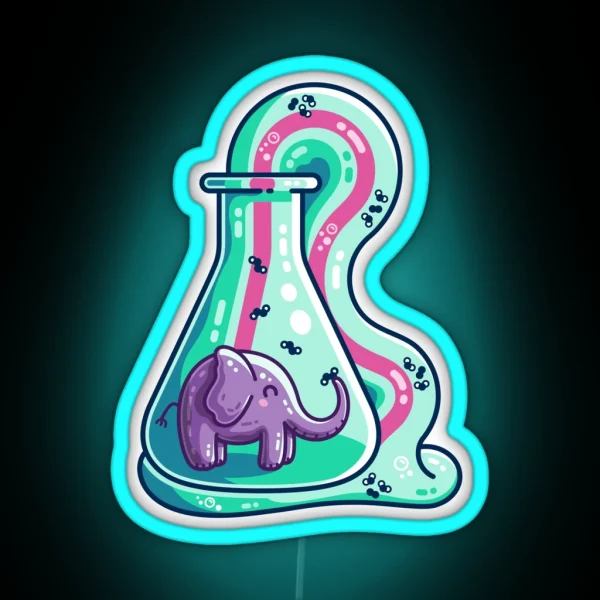 Elephant Toothpaste Chemistry Experiment RGB Neon Sign