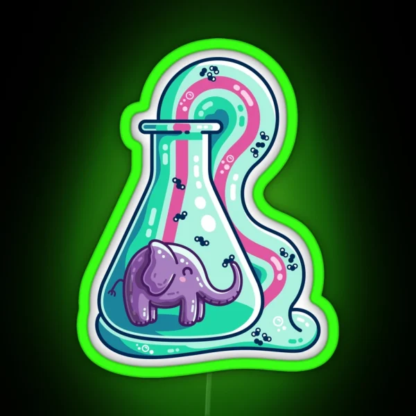 Elephant Toothpaste Chemistry Experiment RGB Neon Sign