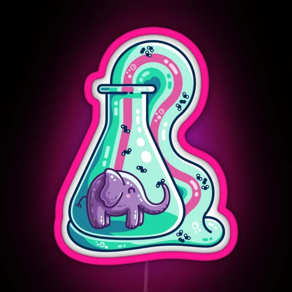 Elephant Toothpaste Chemistry Experiment RGB Neon Sign
