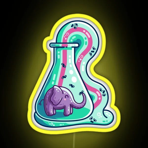 Elephant Toothpaste Chemistry Experiment RGB Neon Sign