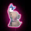 RGB Neon Sign of an Elephant with a Butterfly Design