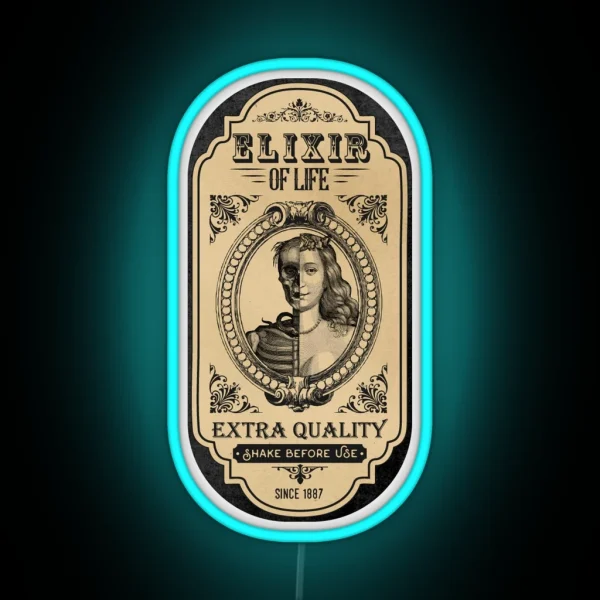 Elixir Of Life Apothecary Label RGB Neon Sign
