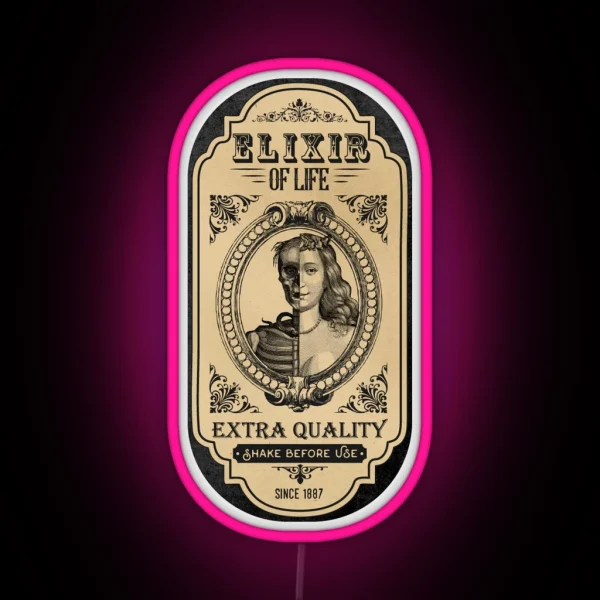 Elixir Of Life Apothecary Label RGB Neon Sign