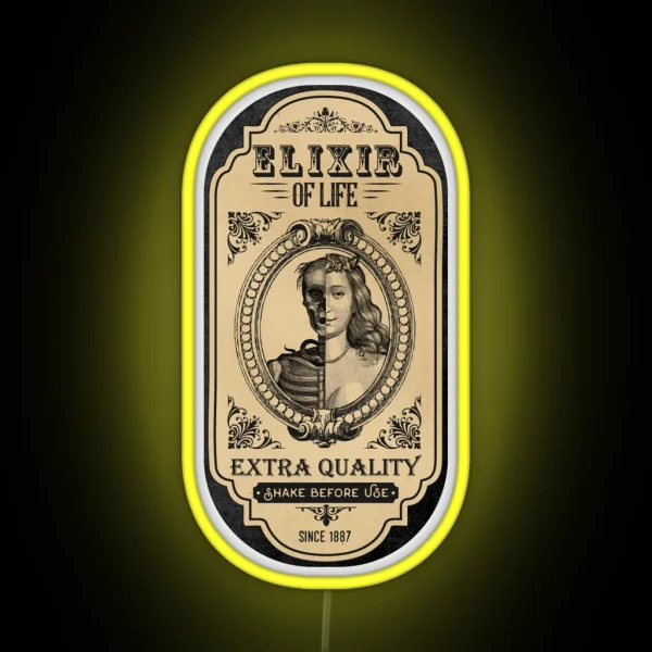 Elixir Of Life Apothecary Label RGB Neon Sign