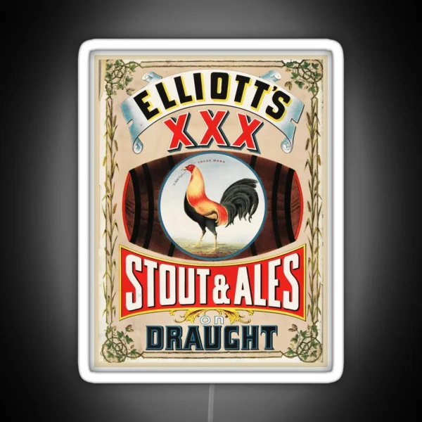 Elliotts XXX Stout And Ales On Draught Vintage RGB Neon Sign