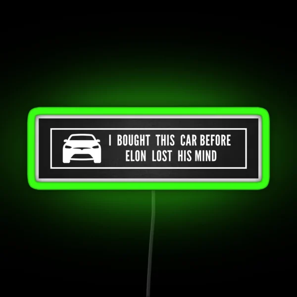 Elon Lost His Mind Tesla Model 3 Model S RGB Neon Sign