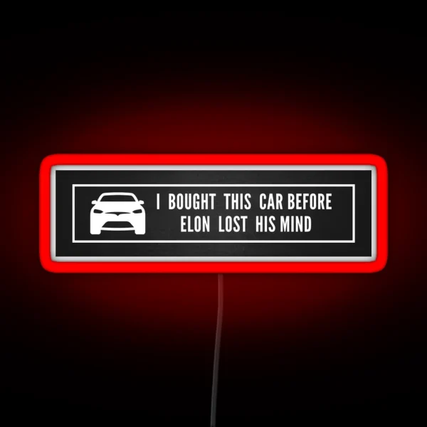 Elon Lost His Mind Tesla Model 3 Model S RGB Neon Sign