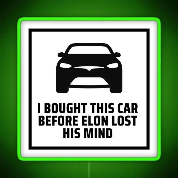 Elon Lost His Mind Tesla Model 3 Model S Bumper Led RGB Neon Sign