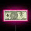 Neon LED Sign Featuring Elon Musk's Face on US Currency