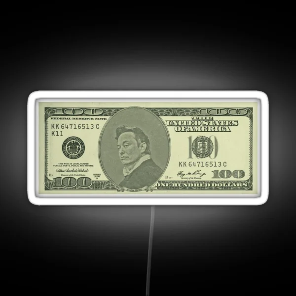 Elon Musk 100 Dollar Bill Money RGB Neon Sign