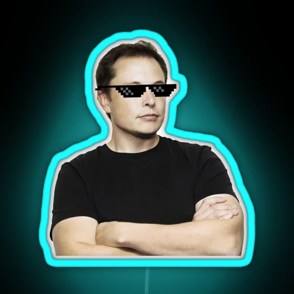 Elon Musk Deal With It RGB Neon Sign