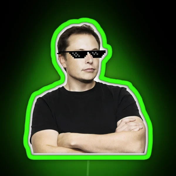 Elon Musk Deal With It RGB Neon Sign