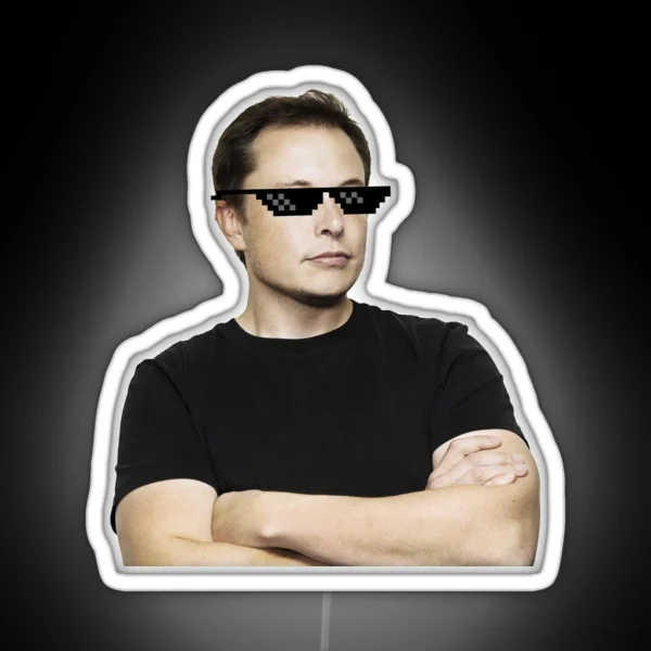 Elon Musk Deal With It RGB Neon Sign