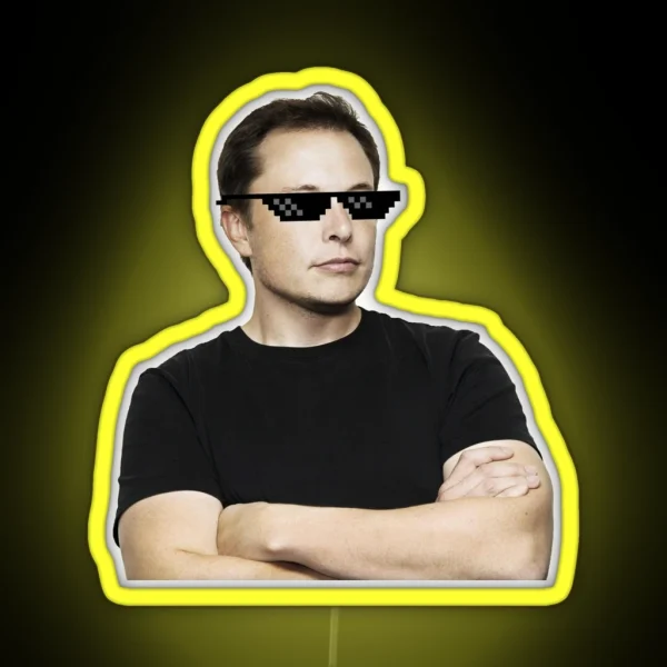 Elon Musk Deal With It RGB Neon Sign