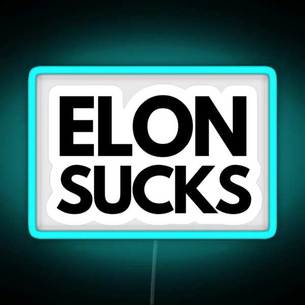 ELON SUCKS Tesla Bumper Led Vinyl Decal RGB Neon Sign