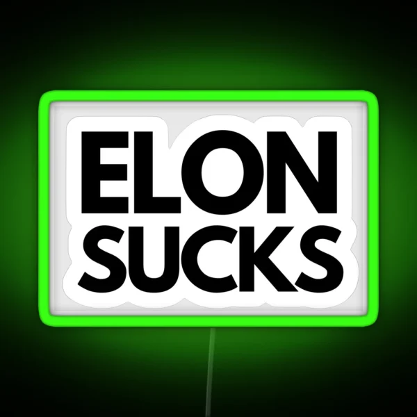 ELON SUCKS Tesla Bumper Led Vinyl Decal RGB Neon Sign