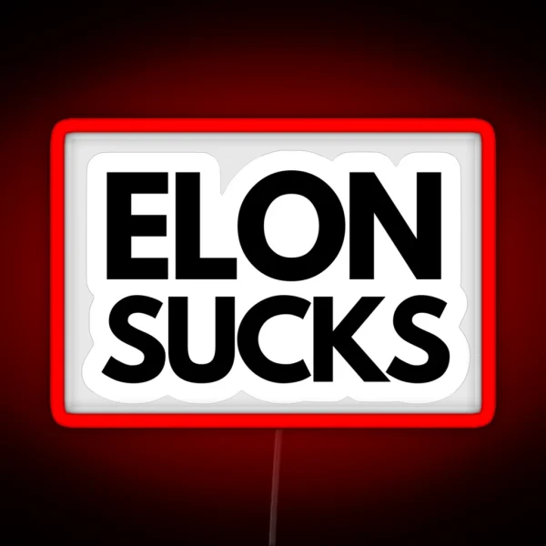 ELON SUCKS Tesla Bumper Led Vinyl Decal RGB Neon Sign