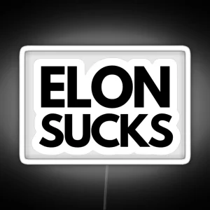 ELON SUCKS Tesla Bumper Led Vinyl Decal Accessory For Tesla Owners Musk RGB Neon Sign