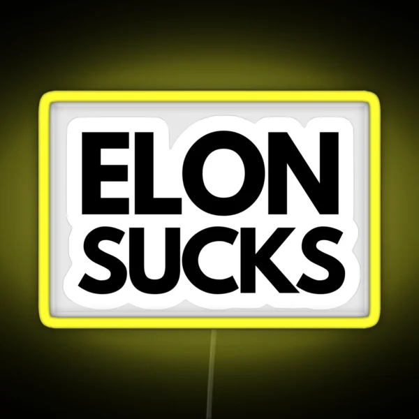 ELON SUCKS Tesla Bumper Led Vinyl Decal RGB Neon Sign