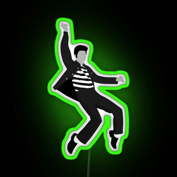 Elvis Jailhouse Rock Pose RGB Neon Sign