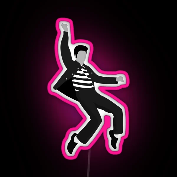 Elvis Jailhouse Rock Pose RGB Neon Sign