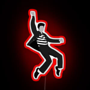 Elvis Jailhouse Rock Pose RGB Neon Sign