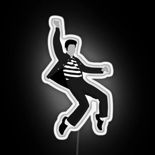 Elvis Jailhouse Rock Pose RGB Neon Sign