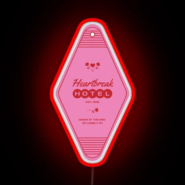Elvis Presley Heartbreak Hotel Motel Key Led RGB Neon Sign
