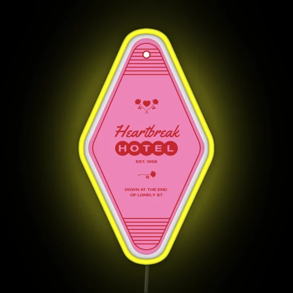 Elvis Presley Heartbreak Hotel Motel Key Led RGB Neon Sign
