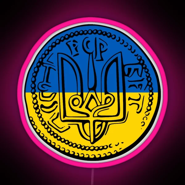 Emblem Of Volodymyr The Great Ukraine Flag RGB Neon Sign