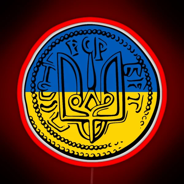 Emblem Of Volodymyr The Great Ukraine Flag RGB Neon Sign