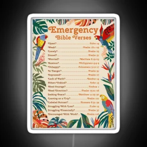 Emergency Bible Verses Tropical RGB Neon Sign