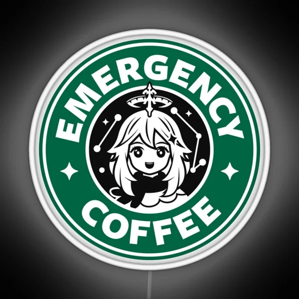Emergency Coffee Genshin Impact Paimon RGB Neon Sign