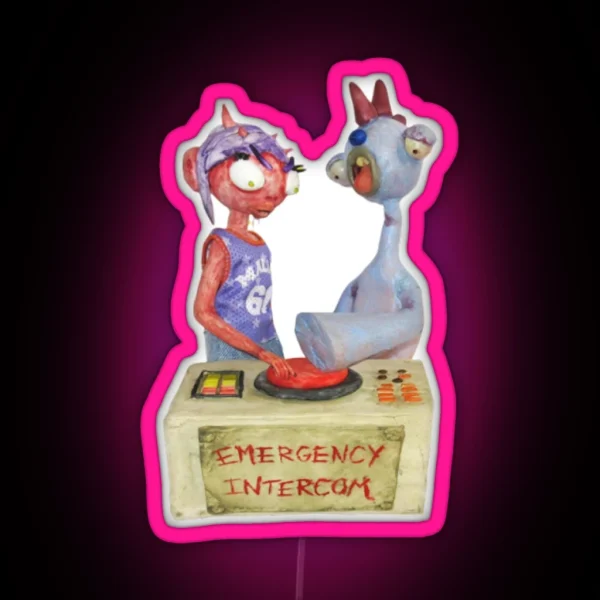 Emergency Intercom Icon RGB Neon Sign