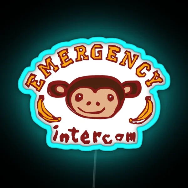 Emergency Intercom Monkey Graphic Led RGB Neon Sign