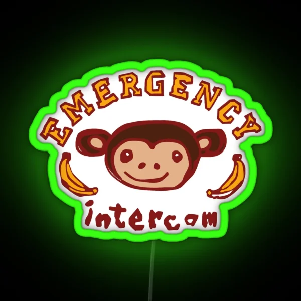 Emergency Intercom Monkey Graphic Led RGB Neon Sign